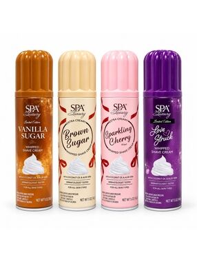 SPA Luxury Whipped Shave Cream 4pc Set Vanilla Brown Sugar Cherry Love Struck